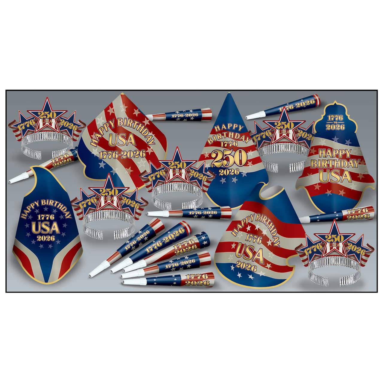 Beistle Semiquincentennial Party Favor Kit for 10